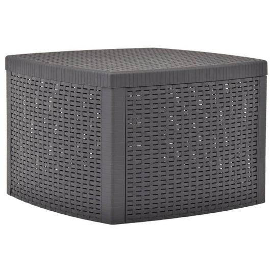 vidaXL Outdoor Side Table Garden Patio End Coffee Table with Storage Plastic - Loft&Timber