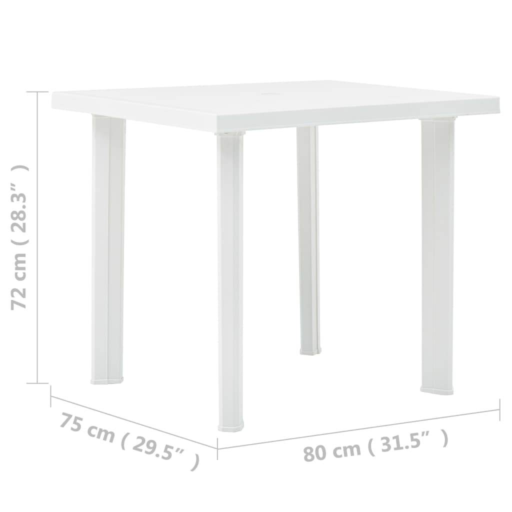 vidaXL Bistro Table Garden Deck Outdoor Side Table with Umbrella Hole Plastic - Loft&Timber