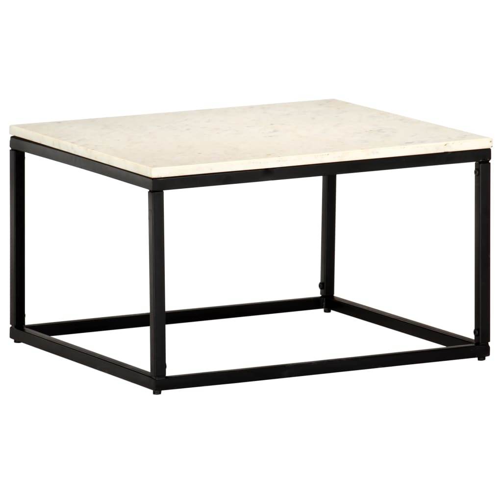 vidaXL Coffee Table End Table Side Sofa Table Real Stone with Marble Texture - Loft&Timber