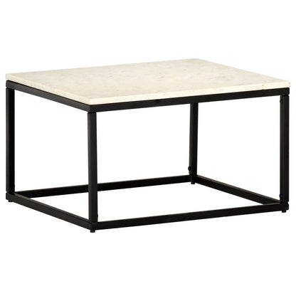 vidaXL Coffee Table End Table Side Sofa Table Real Stone with Marble Texture - Loft&Timber