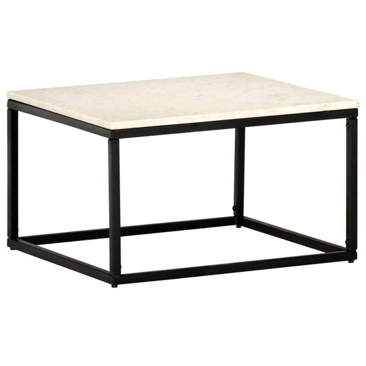 vidaXL Coffee Table End Table Side Sofa Table Real Stone with Marble Texture - Loft&Timber