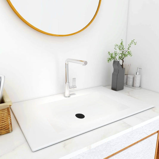 vidaXL Wash Basin Bath Sink Built-in Basin Vanity Sink Small Bathroom Sink SMC - Loft&Timber