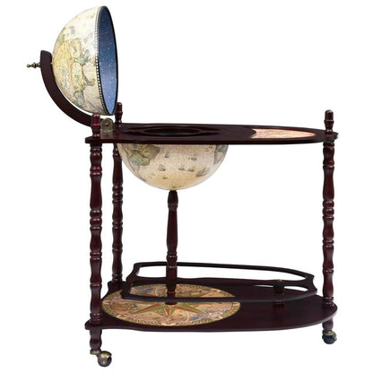 vidaXL Globe Bar Cart Globe Wine Bar Liquor Bar Cabinet Solid Eucalyptus Wood - Loft&Timber