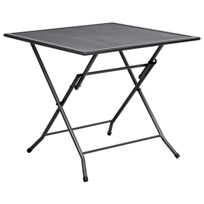 vidaXL Outdoor Dining Table Garden Patio Folding Table with Mesh Design Steel - Loft&Timber