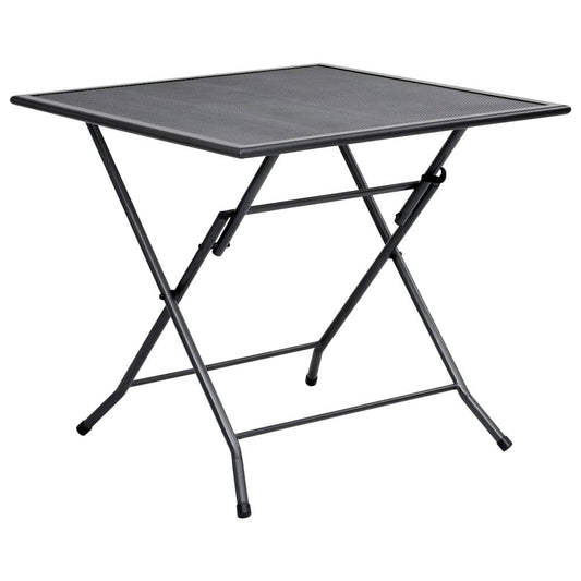 vidaXL Outdoor Dining Table Garden Patio Folding Table with Mesh Design Steel - Loft&Timber