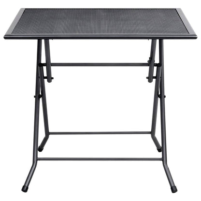 vidaXL Outdoor Dining Table Garden Patio Folding Table with Mesh Design Steel - Loft&Timber