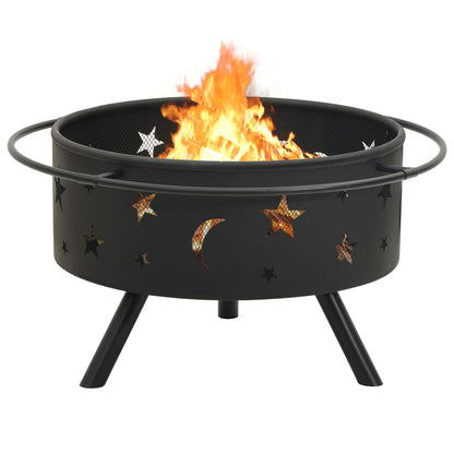vidaXL Fire Pit with Poker 29.9" XXL Steel - Loft&Timber