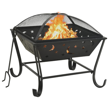 vidaXL Fire Pit with Poker 24.4" XXL Steel - Loft&Timber