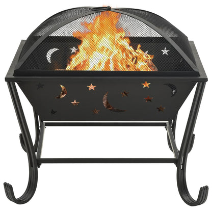 vidaXL Fire Pit with Poker 24.4" XXL Steel - Loft&Timber
