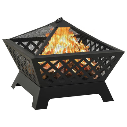 vidaXL Fire Pit with Poker 25.2" XXL Steel - Loft&Timber