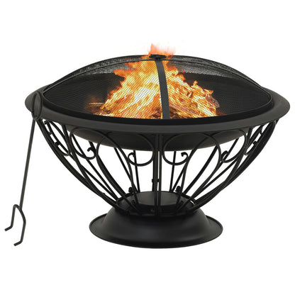 vidaXL Fire Pit with Poker 29.5" XXL Steel - Loft&Timber