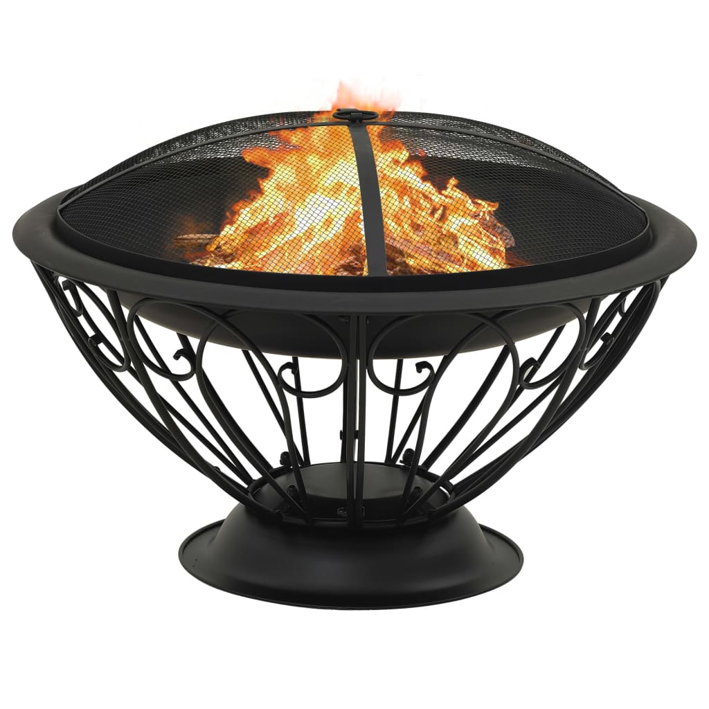 vidaXL Fire Pit with Poker 29.5" XXL Steel - Loft&Timber