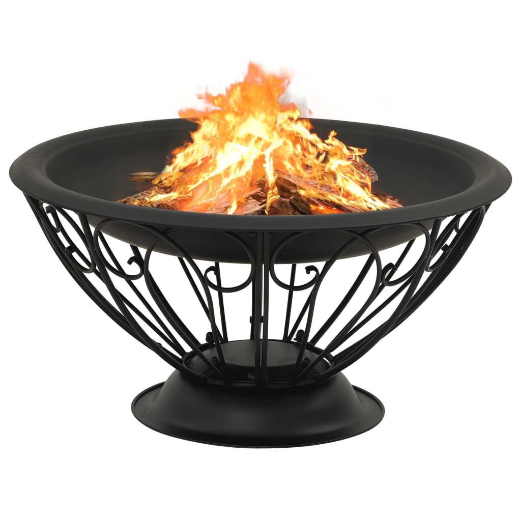 vidaXL Fire Pit with Poker 29.5" XXL Steel - Loft&Timber