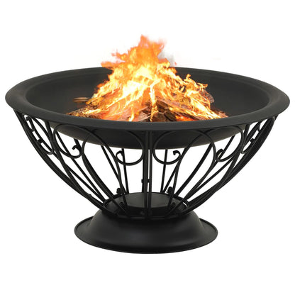 vidaXL Fire Pit with Poker 29.5" XXL Steel - Loft&Timber