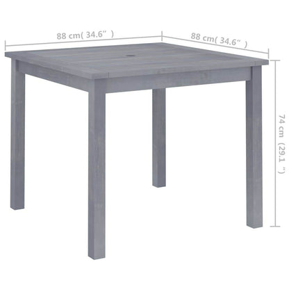 vidaXL Outdoor Dining Table Patio Table with Umbrella Hole Solid Acacia Wood - Loft&Timber