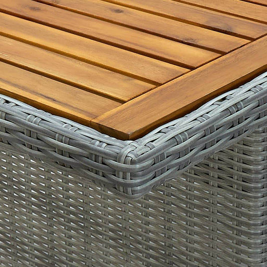 vidaXL Outdoor Dining Table Garden Porch Patio Table with Glass Top PE Rattan - Loft&Timber