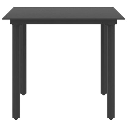 vidaXL Outdoor Dining Table Patio Table with Glass Top Garden Furniture Steel - Loft&Timber