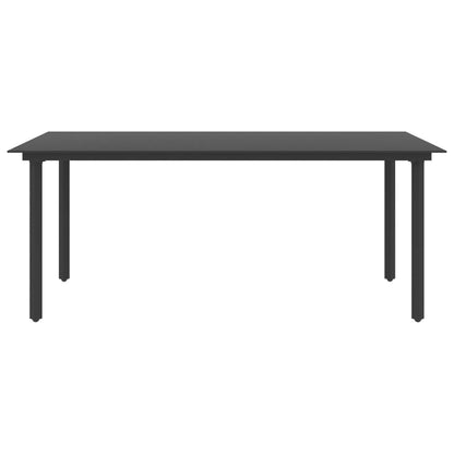 vidaXL Outdoor Dining Table Patio Table with Glass Top Garden Furniture Steel - Loft&Timber