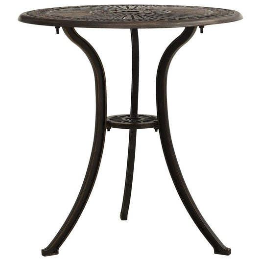 vidaXL Outdoor Dining Table Garden Patio Table with Glass Top Cast Aluminum - Loft&Timber