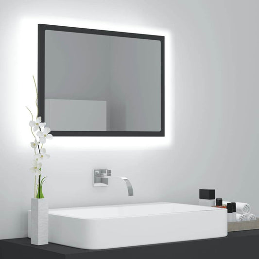 vidaXL Bathroom Mirror LED Wall Mounted Vanity Mirror for Powder Room Acrylic - Loft&Timber