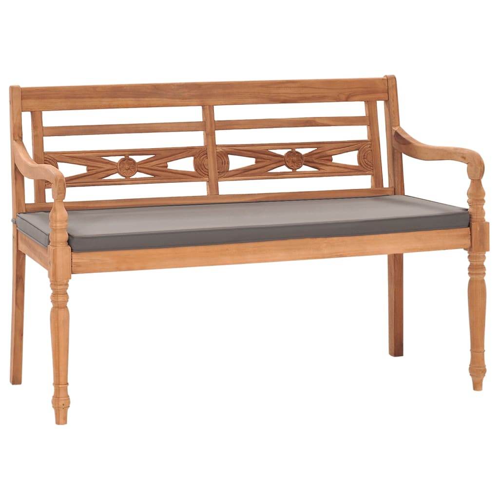vidaXL Batavia Bench Wooden Garden Bench Patio Loveseat for Outdoor Porch Teak - Loft&Timber