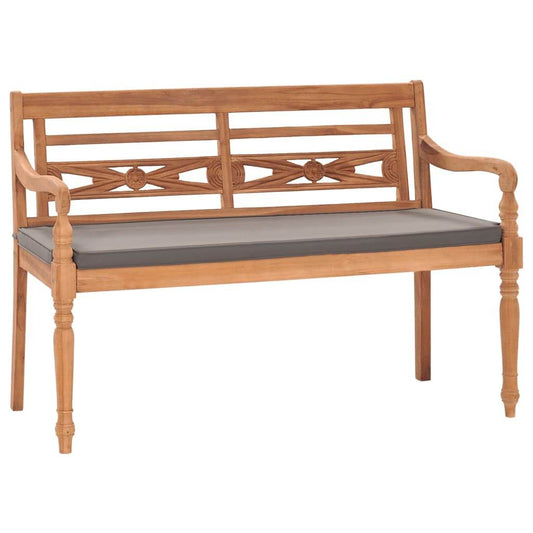 vidaXL Batavia Bench Wooden Garden Bench Patio Loveseat for Outdoor Porch Teak - Loft&Timber