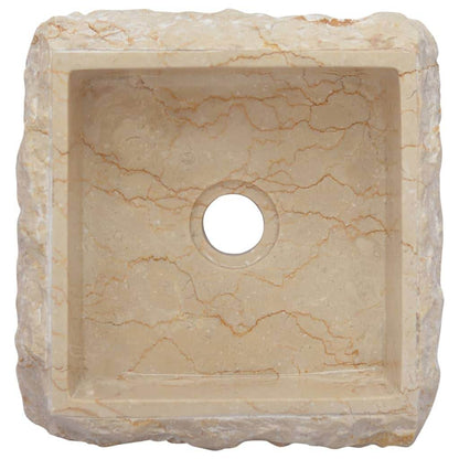 vidaXL Sink Above Counter Vanity Sink Natural Stone Basin for Bathroom Marble - Loft&Timber