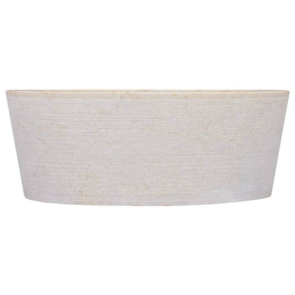 vidaXL Sink Above Counter Vanity Sink Natural Stone Basin for Bathroom Marble - Loft&Timber