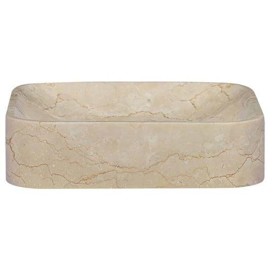 vidaXL Sink Above Counter Vanity Wash Basin Vessel Sink for Bathroom Marble - Loft&Timber