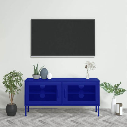 vidaXL TV Stand TV Unit Sideboard Home TV Console Media Unit Cupboard Steel - Loft&Timber