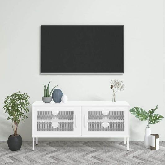 vidaXL TV Stand TV Unit Sideboard Home TV Console Media Unit Cupboard Steel - Loft&Timber