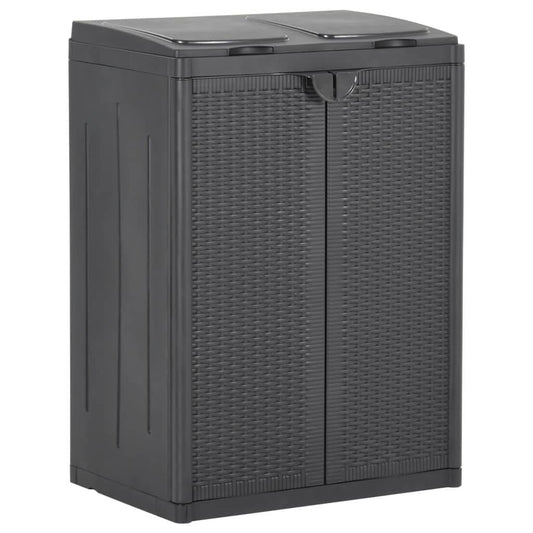 vidaXL Trash Can Free Standing Recycling Garbage Can Waste Bin Container PP - Loft&Timber