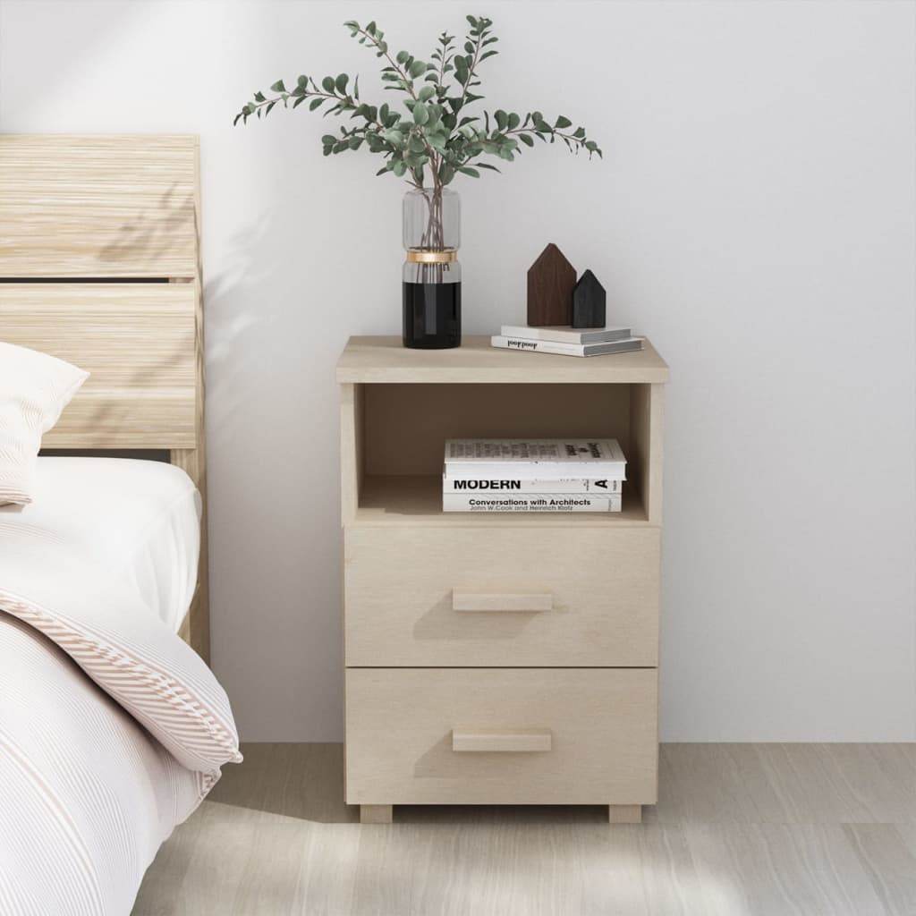 vidaXL Nightstand Storage Bedside Cabinet Nightstand with 2 Drawers Pine Wood - Loft&Timber