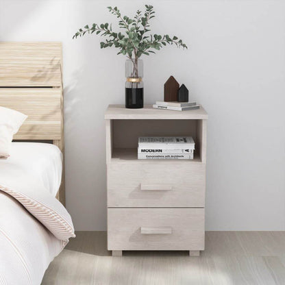 vidaXL Nightstand Storage Bedside Cabinet Nightstand with 2 Drawers Pine Wood - Loft&Timber