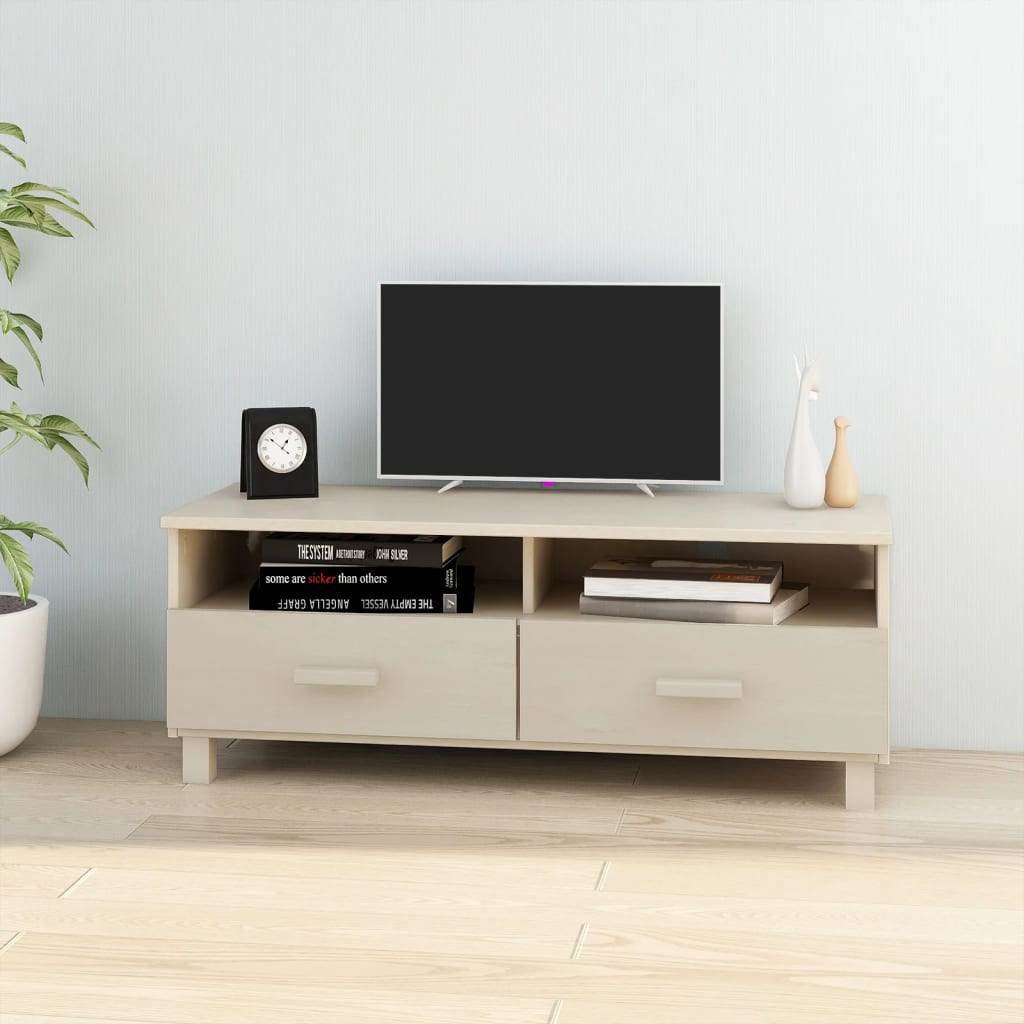 vidaXL TV Stand TV Console Sideboard TV Unit Cupboard HAMAR Solid Wood Pine - Loft&Timber