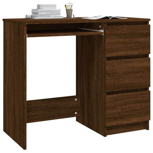 vidaXL Desk Computer Desk Office Desk Workstation with Drawer Engineered Wood - Loft&Timber