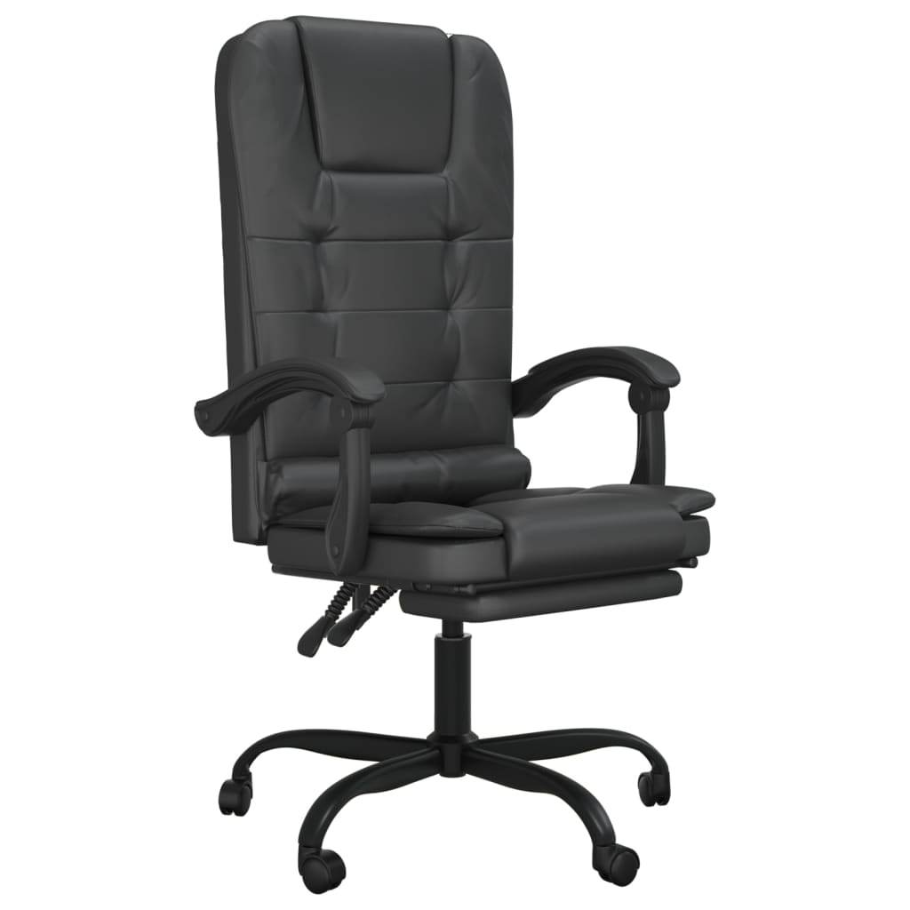 vidaXL Massage Chair Desk Office Chair with Adjustable Footrest Faux Leather - Loft&Timber