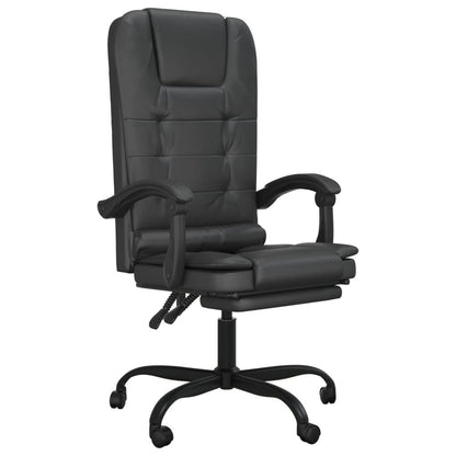 vidaXL Massage Chair Desk Office Chair with Adjustable Footrest Faux Leather - Loft&Timber