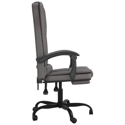 vidaXL Massage Chair Desk Office Chair with Adjustable Footrest Faux Leather - Loft&Timber