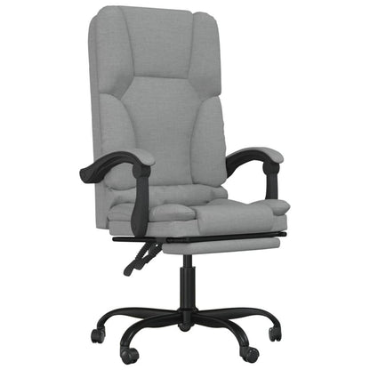 vidaXL Massage Chair Swivel Desk Office Chair with Adjustable Footrest Fabric - Loft&Timber