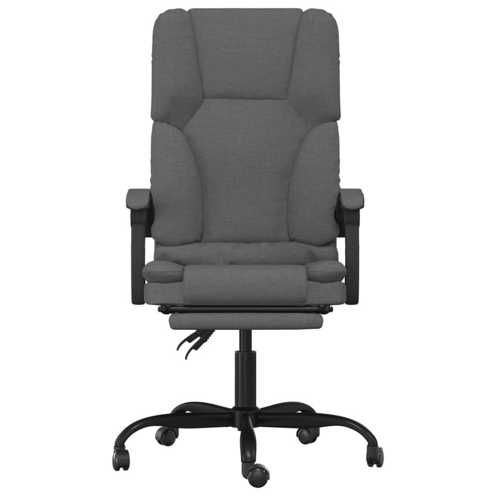 vidaXL Massage Chair Swivel Desk Office Chair with Adjustable Footrest Fabric - Loft&Timber