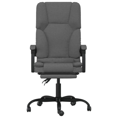 vidaXL Massage Chair Swivel Desk Office Chair with Adjustable Footrest Fabric - Loft&Timber