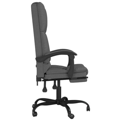 vidaXL Massage Chair Swivel Desk Office Chair with Adjustable Footrest Fabric - Loft&Timber