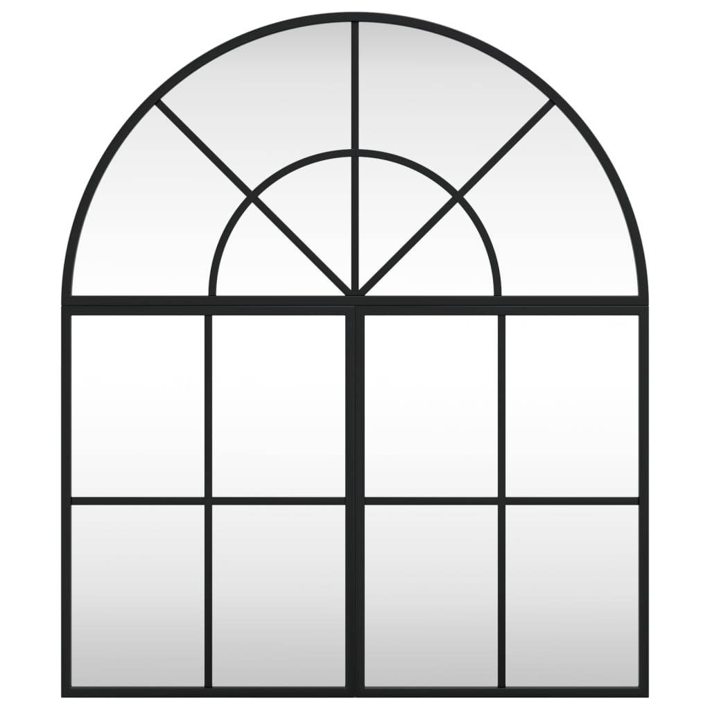 vidaXL Wall Mirror Decorative Wall Mounted Mirror for Bathroom Black Arch Iron - Loft&Timber