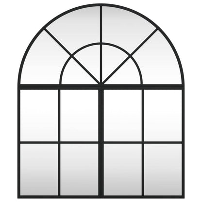 vidaXL Wall Mirror Decorative Wall Mounted Mirror for Bathroom Black Arch Iron - Loft&Timber