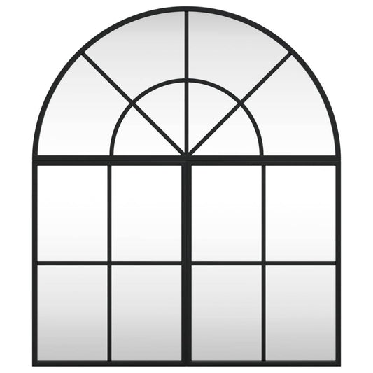 vidaXL Wall Mirror Decorative Wall Mounted Mirror for Bathroom Black Arch Iron - Loft&Timber