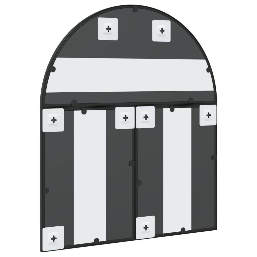 vidaXL Wall Mirror Decorative Wall Mounted Mirror for Bathroom Black Arch Iron - Loft&Timber