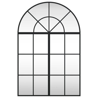 vidaXL Wall Mirror Decorative Wall Mounted Mirror for Bathroom Black Arch Iron - Loft&Timber