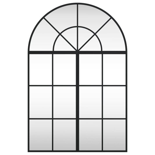 vidaXL Wall Mirror Decorative Wall Mounted Mirror for Bathroom Black Arch Iron - Loft&Timber