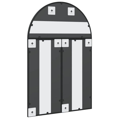 vidaXL Wall Mirror Decorative Wall Mounted Mirror for Bathroom Black Arch Iron - Loft&Timber